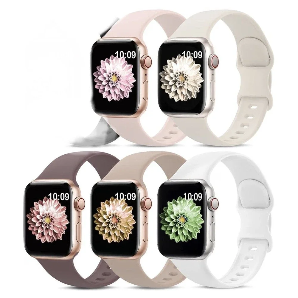 5 Pack Of Apple Watch Wrist Bands, Pinks, beige, burgundy.. For 38, 40, 41mm New